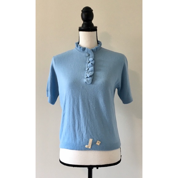 Vintage Sweaters - Vintage 50s Deadstock Powder Blue Sweater